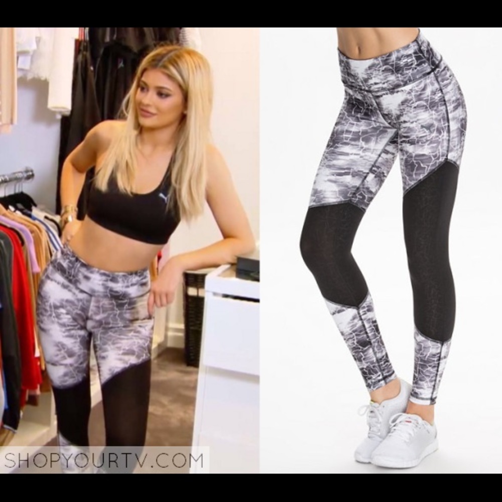 Puma Black and White Leggings - M